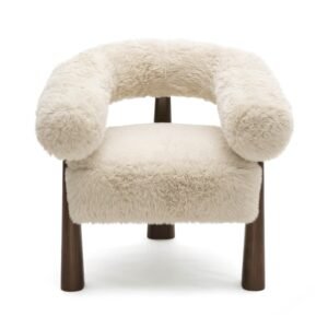 Spara Contract-Grade Straight Vegan Shearling Accent Chair