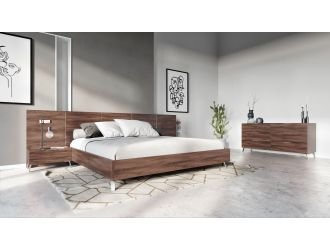 Eastern King Brooklyn - Italian Modern Walnut 4-Piece Bedroom Set