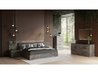 California King Ferrara - Modern Volcano Oxide Grey Bedroom Set