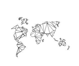 World Map - Black Metal Wall Hanging