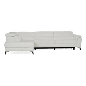 Monte Carlo - Italian Modern White Leather Left Facing Sectional Sofa
