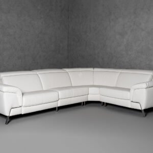 Mini Wonder - Italian Modern White Leather Sectional Sofa with Recliners