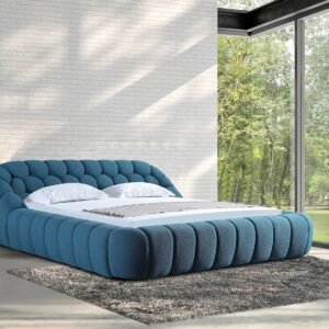 Yolonda - Modern Dark Teal Fabric Bed