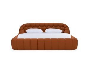 Eastern King Yolonda - Modern Orange Fabric Bed