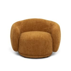 Andrew - Modern Orange Fabric Swivel Accent Chair