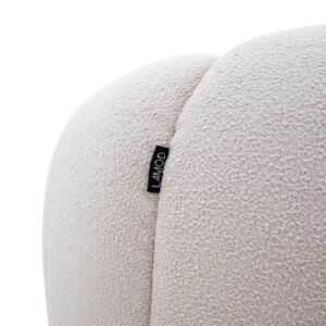 Yolonda - Modern Curved Beige Fabric Loveseat