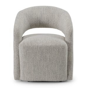 Kadoka - Modern Light Grey Fabric Dining Chair w/ Castor Wheels