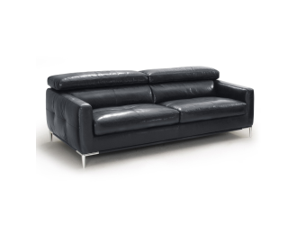 Natalia - Modern Black Leather Sofa