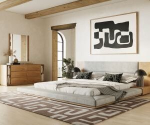 Queen Jagger Modern Natural Oak Bedroom Set