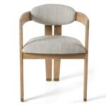 Belton - Modern Off-White Fabric + White Wash Oak Dining Chair