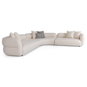 Drayton - Modern Off-White Fabric Sectional Sofa