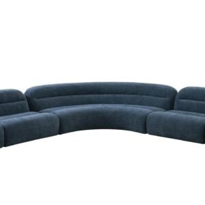 Forman - Modern Blue Fabric Modular Armless Sectional Seat
