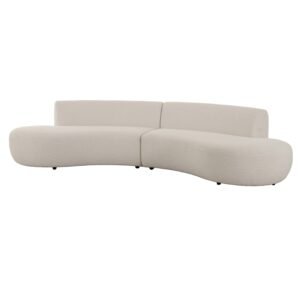 Weldon - Modern Off-White Fabric Curved Sectional Sofa