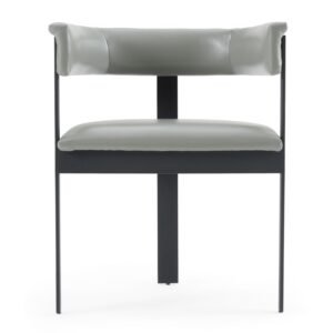 Boswell - Modern Grey Faux Leather + Black Dining Chair