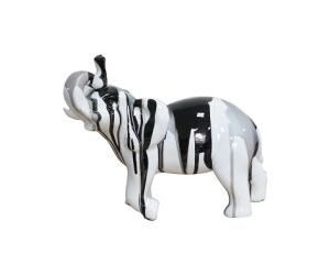 White Multi Colored Elephant Sculpture