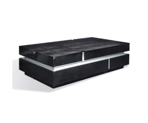 Vdara Modern Black Faux Crocodilian Coffee Table