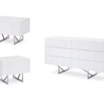 Chrysler White Dresser and Two Nightstands