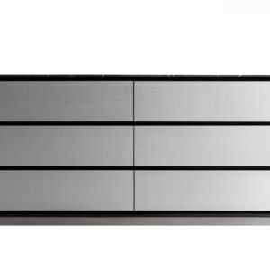 Concord - Modern Black Marble + Black Ash + Aluminum Dresser