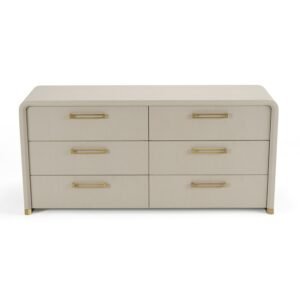 Florence - Modern Beige Leatherette + Gold Dresser