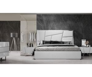 Queen Chrysler Modern White 4-Piece Bedroom Set