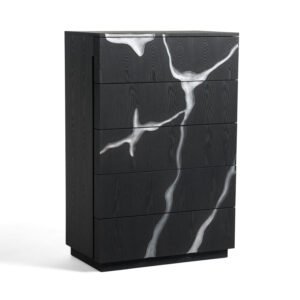 Aspen - Modern Matte Brown Ash & Silver Chest