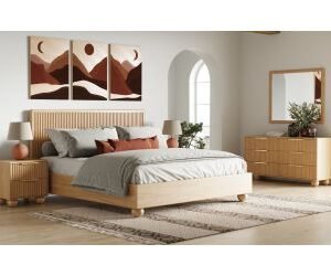 Eastern King Winters - Modern Natural Oak 4-Piece Bedroom Set