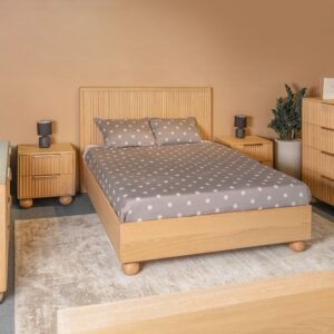 Eastern King Winters - Modern Natural Oak Bedroom Set