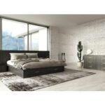 Eastern King Manchester- Contemporary Dark Grey 4-Piece Bedroom Set