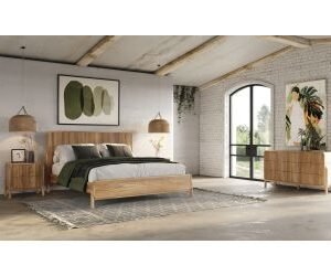 Queen Mikala - Modern Natural Oak Bedroom Set