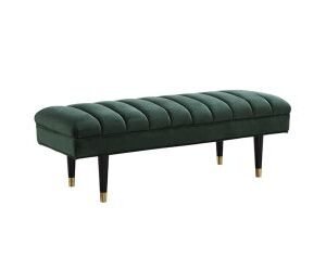 Ritner Modern Green Velvet Bench